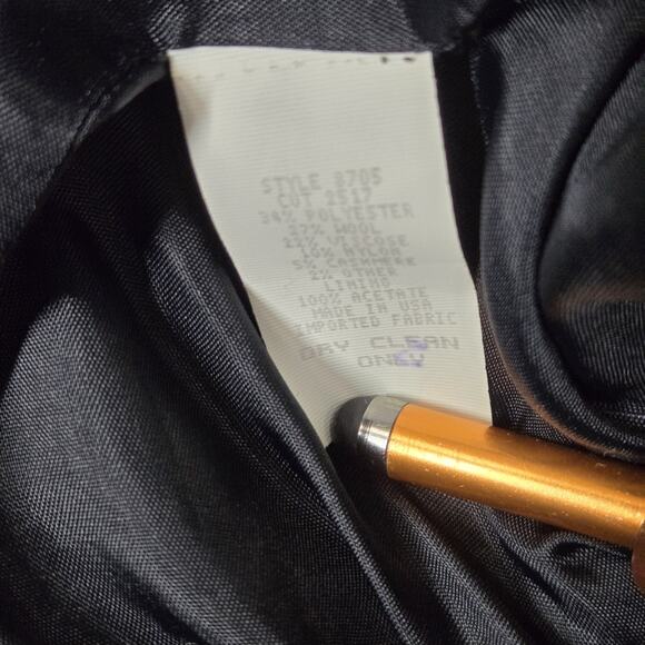 VTG Wool Blend Canvasbacks Jacket S Green Black Mixed Print Art To Wear Boho - Picture 9 of 13